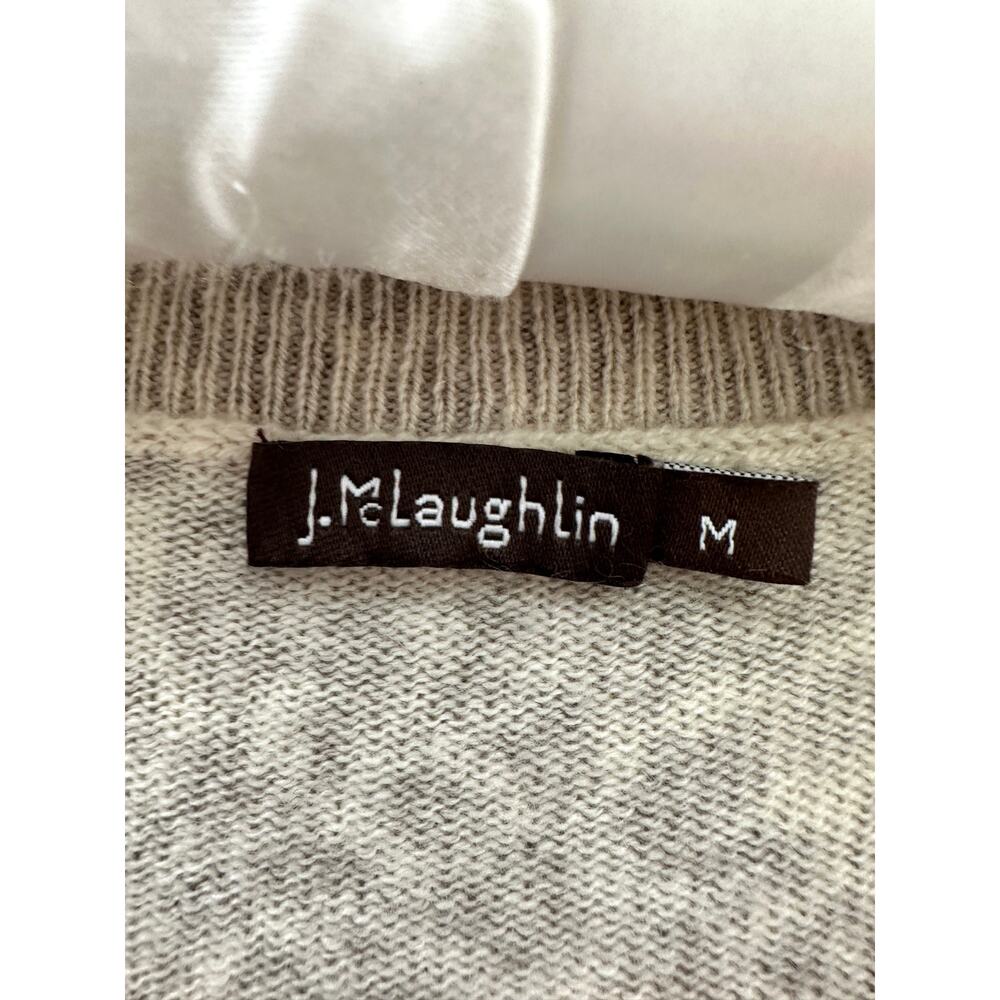 J. McLaughlin 100% Cashmere Leopard Print Crewneck Sweater Medium Quiet Luxury - Picture 5 of 6